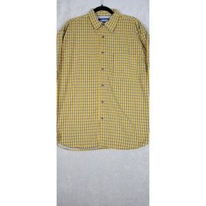 Urbanite Heavyweight Men's Yellow Plaid Long Sleeve Flannel Premium Shirt Sz XL